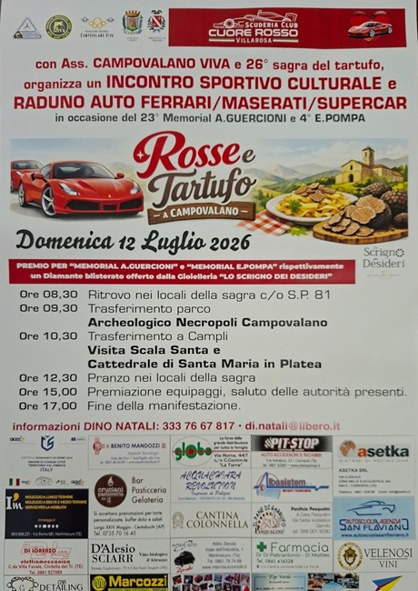 Campovalano: Ferrari, Maserati e supercar al 23° Memorial Guercioni