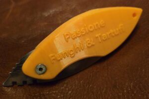 Coltello "Passione Funghi e Tartufi" Manico Arancione